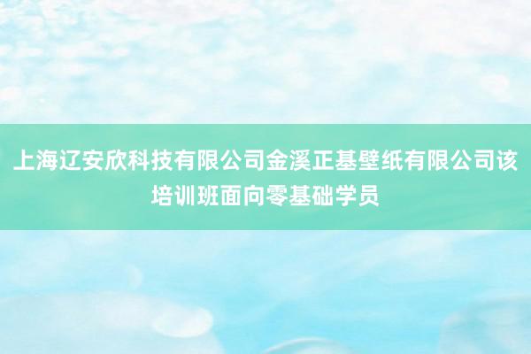 上海辽安欣科技有限公司金溪正基壁纸有限公司该培训班面向零基础学员