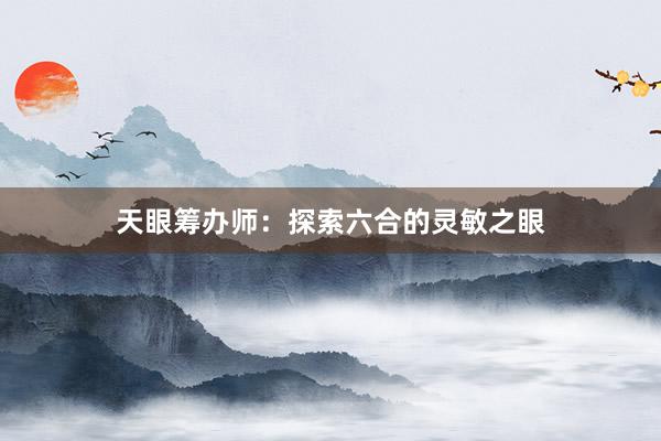 天眼筹办师：探索六合的灵敏之眼