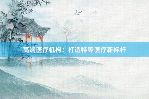 高端医疗机构：打造特等医疗新标杆